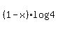%281-x%29%2Alog%284%29