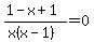 %281-x%2B1%29%2F%28x%28x-1%29%29=0