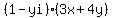 %281-yi%29%283x%2B4y%29