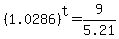 %281.0286%29%5Et+=+9%2F5.21