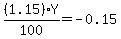 %281.15%29Y%2F100=-0.15