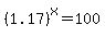 %281.17%29%5Ex=100
