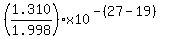 %281.310%2F1.998%29x10%5E%28-%2827-19%29%29