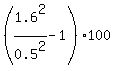 %281.6%5E2%2F0.5%5E2-1%29100