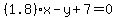 %281.8%29x-y%2B7=0