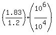 %281.83%2F1.2%29%2A%2810%5E6%2F10%5E4%29