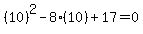 %2810%29%5E2-8%2810%29%2B17=0