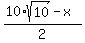 %2810%2Asqrt%2810%29+-+x%29%2F2