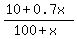 %2810%2B0.7x%29%2F%28100%2Bx%29
