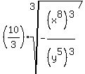 %2810%2F3%29root%283%2C-%28x%5E8%29%5E3%2F%28y%5E5%29%5E3%29