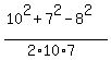%2810%5E2%2B7%5E2-8%5E2%29%2F%282%2A10%2A7%29