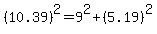 %2810.39%29%5E2=9%5E2%2B%285.19%29%5E2