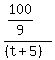 %28100%2F9%29%2F%28%28t%2B5%29%29