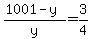 %281001-y%29%2Fy=3%2F4