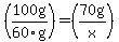%28100g%2F60g%29+=+%2870g%2Fx%29