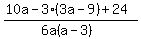 %2810a+-+3%283a-9%29+%2B+24%29%2F%286a%28a-3%29%29