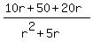 %2810r%2B50%2B20r%29%2F%28r%5E2%2B5r%29