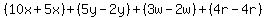 %2810x%2B5x%29%2B%285y-2y%29%2B%283w-2w%29%2B%284r-4r%29