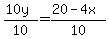 %2810y%29%2F10=%2820-4x%29%2F10