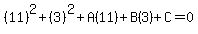 %2811%29%5E2%2B%283%29%5E2%2BA%2811%29%2BB%283%29%2BC=0