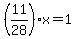 %2811%2F28%29x+=+1