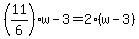 %2811%2F6%29w-3=2%28w-3%29