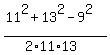 %2811%5E2+%2B+13%5E2+-+9%5E2%29%2F%282%2A11%2A13%29