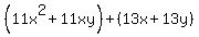%2811x%5E2%2B11xy%29%2B%2813x%2B13y%29
