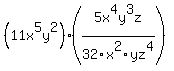 %2811x%5E5y%5E2%29%285x%5E4y%5E3z%2F32x%5E2yz%5E4%29