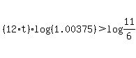 %2812%2At%29log%28%281.00375%29%29%3Elog%2811%2F6%29