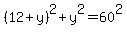 %2812%2By%29%5E2%2By%5E2=60%5E2