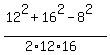 %2812%5E2+%2B+16%5E2+-+8%5E2%29%2F%282%2A12%2A16%29