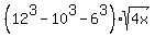 %2812%5E3-10%5E3-6%5E3%29%2Asqrt%284x%29