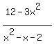 %2812-3x%5E2%29%2F%28x%5E2-x-2%29