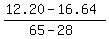 %2812.20-16.64%29%2F%2865-28%29