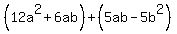 %2812a%5E2%2B6ab%29%2B%285ab-5b%5E2%29