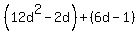 %2812d%5E2-2d%29%2B%286d-1%29