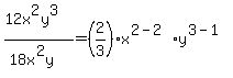 %2812x%5E2y%5E3%29%2F%2818x%5E2y+%29=%282%2F3%29x%5E%282-2%29y%5E%283-1%29