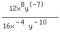 %2812x%5E8y%5E-7%29%2F%2816x%5E%28-4%29y%5E%28-10%29%29