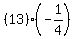 %2813%29%28-1%2F4%29