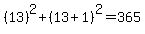 %2813%29%5E2%2B%2813%2B1%29%5E2=365