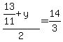 %2813%2F11+%2B+y%29%2F2+=+14%2F3