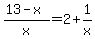 %2813-x%29%2Fx=2%2B1%2Fx