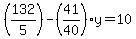 %28132%2F5%29-%2841%2F40%29y=10