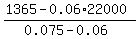 %281365+-+0.06%2A22000%29%2F%280.075-0.06%29