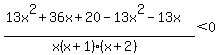 %2813x%5E2%2B36x%2B20-13x%5E2-13x%29%2F%28x%28x%2B1%29%28x%2B2%29%29%3C0