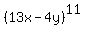 %2813x-4y%29%5E11