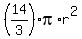 %2814%2F3%29pi%2Ar%5E2