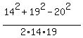 %2814%5E2+%2B+19%5E2+-+20%5E2%29%2F%282%2A14%2A19%29