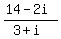 %2814-2i%29%2F%283%2Bi%29